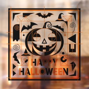 Halloween Bauhaus Pumpkin Window Cling