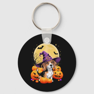 Halloween Beagle Dog Pumpkin Costume For Men Women Keychain
