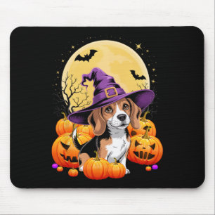 Halloween Beagle Dog Pumpkin Costume For Men Women Mouse Pad
