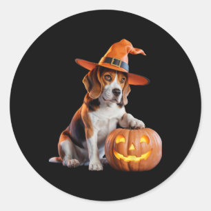 Halloween Beagle For Dog Lovers Charming Costume F Classic Round Sticker