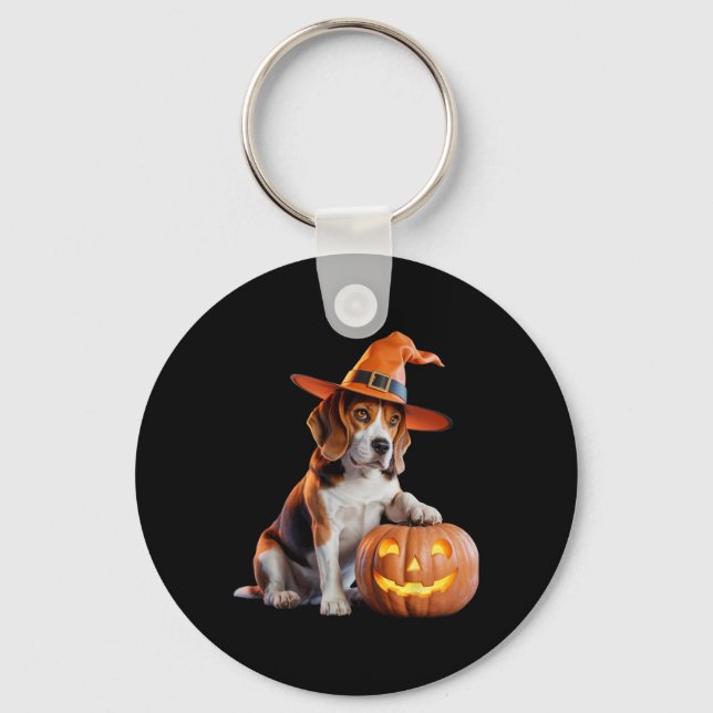 Halloween Beagle For Dog Lovers Charming Costume F Keychain (Front)
