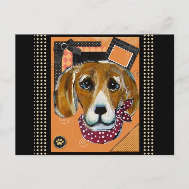 HALLOWEEN BEAGLE POSTCARD (Front)