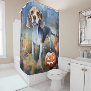 Halloween Beagle With Pumpkins Scary