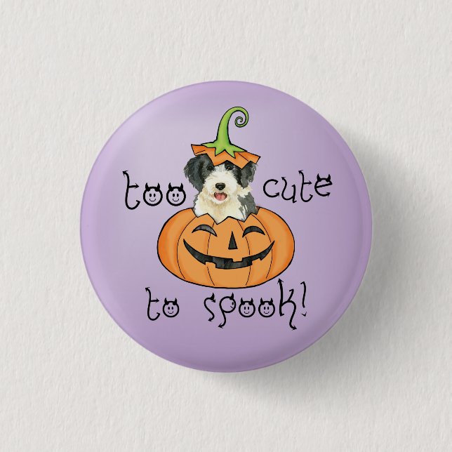 Halloween Beardie 1 Inch Round Button (Front)
