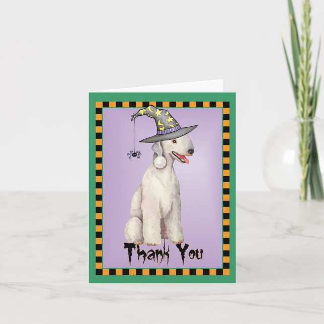 Halloween Bedlington Terrier Thank you Card (Front)
