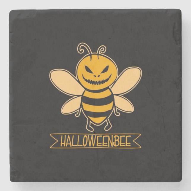 Halloween Bee Stone Coaster (Front)