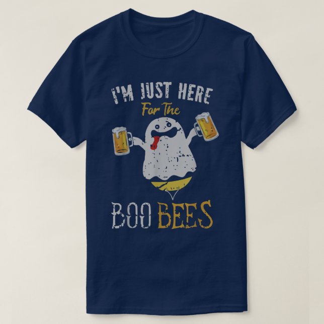 Halloween Beer Drinking I'm Just Here for the Boos T-Shirt (Design Front)