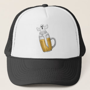 Halloween Beer Ghost Trucker Hat