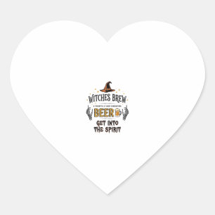 Halloween Beer Hocus Pocus Funny Vintage_1 Heart Sticker