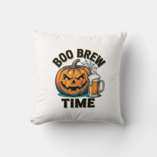 Halloween Beer Shirt Vintage Pumpkin Party Tee_1 Throw Pillow