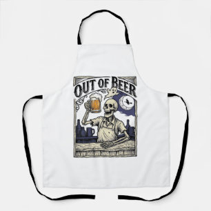 Halloween Beer Skeleton Vintage Party Apron