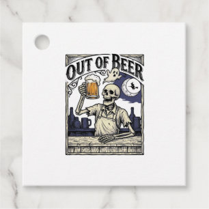 Halloween Beer Skeleton Vintage Party Favour Tags