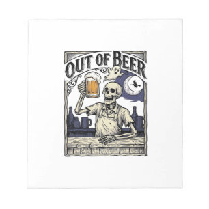 Halloween Beer Skeleton Vintage Party Notepad