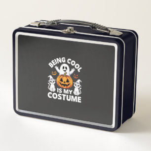 Halloween Being Cool Is My Costume Ghost Design Metal Lunch Box