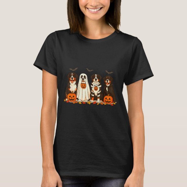 Halloween Bernese Mountain Dog Ghost Soky Bernese  T-Shirt (Front)