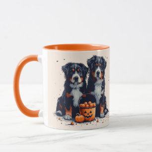 Halloween Bernese Mountain Dogs Pumpkin Mug