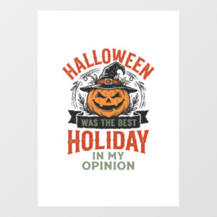 Halloween Best Holiday Vintage Pumpkin Shirt Desig Window Cling