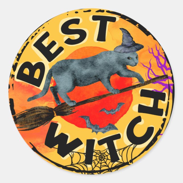 Halloween Best Witch Classic Round Sticker (Front)