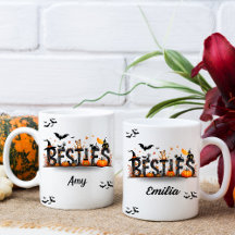 Halloween Besties Nom graphique Mug pour amis