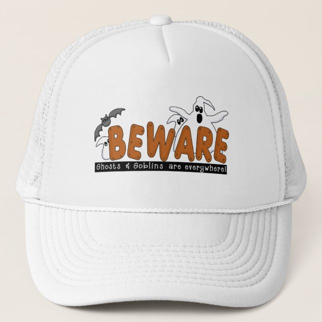 Halloween Beware T-shirts and Gifts Trucker Hat (Front)