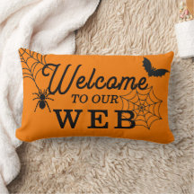 Halloween Bienvenue À Notre Oreiller Lame De Bois 