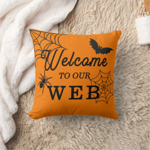 Halloween Bienvenue À Notre Web Lance Oreiller
