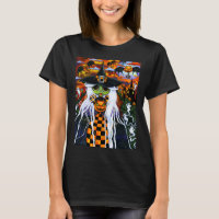Halloween Big Eye White Witch Chequerboard Dress
