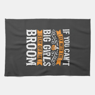 Halloween Big Girls Broom Witch Design_1 Kitchen Towel