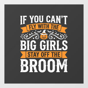 Halloween Big Girls Broom Witch Design_1 Window Cling