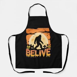 Halloween bigfoot in nightmare belive halloween apron