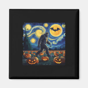 Halloween Bigfoot Starry Night Van Gogh Magnet