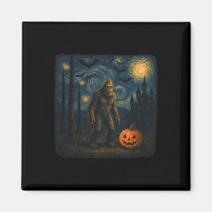 Halloween Bigfoot Starry Night Van Gogh Sasquatch Magnet