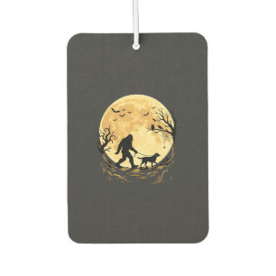 Halloween Bigfoot Walking Labrador Under Full Moon Air Freshener