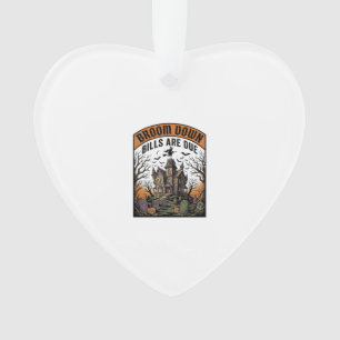 Halloween Bill Collector Witch Broom Broke Design_ Ornament
