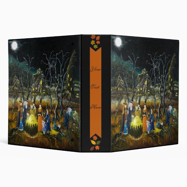 Halloween binder, witches around cauldron binder (Background)