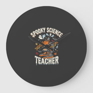 Halloween Biology Teacher Spooky Science Large Clock