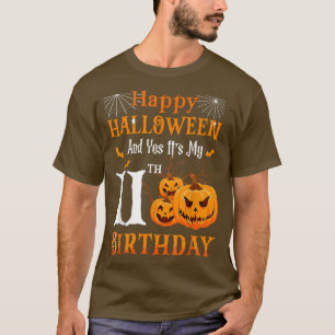 Halloween Birthday 11 year old Kid 11th Party Pump T-Shirt