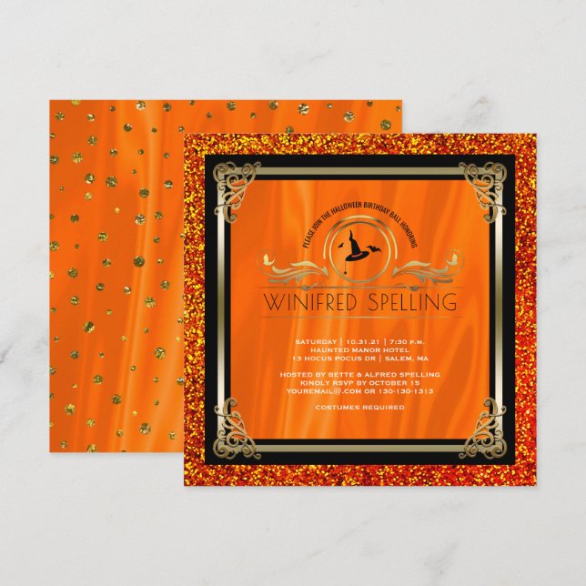 Halloween Birthday Ball Costume Party Invitation (Front/Back)