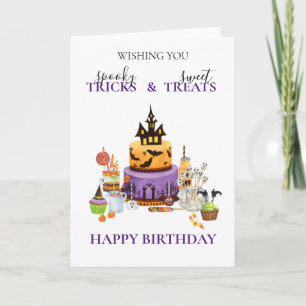 Halloween Birthday Cake Sweets  Card