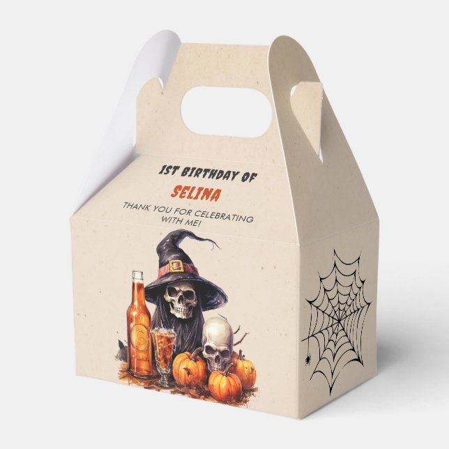 Halloween Birthday Cute Witch Party Favour Box (Front Side)