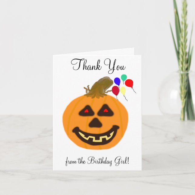 Halloween Birthday Girl Thank You  (Front)