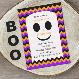 Halloween Birthday Invitation, Halloween Ghost Invitation