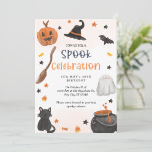 Halloween Birthday Invitation, Spooky birthday  Invitation