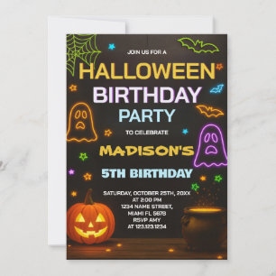 Halloween Birthday Invitation   Spooky Cute Kids