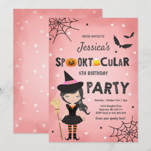 Halloween Birthday Invite Witch Halloween Party