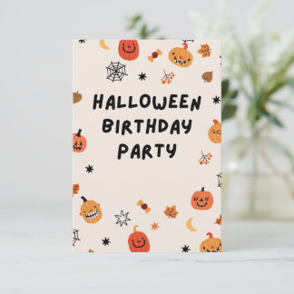 Halloween Birthday Party Card