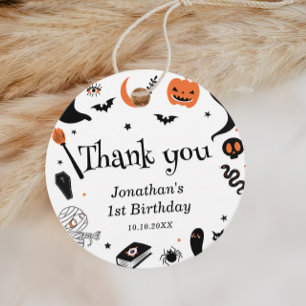 Halloween Birthday Party for Kids Thank You Favour Tags