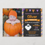 Halloween Birthday Party Invitation<br><div class="desc">Halloween Birthday Invitation with custom photo. Halloween Birthday Invitation. 1st first birthday halloween party invite. 1st 2nd 3rd 4th 5th 6th 7th 8th 9th 10th 11th 12th 13th, Any Ages. Boy or Girl Bday Bash Invite. Chalkboard. Halloween Boo-thday Party. For further customization, please click the "Customize it" button and use...</div>