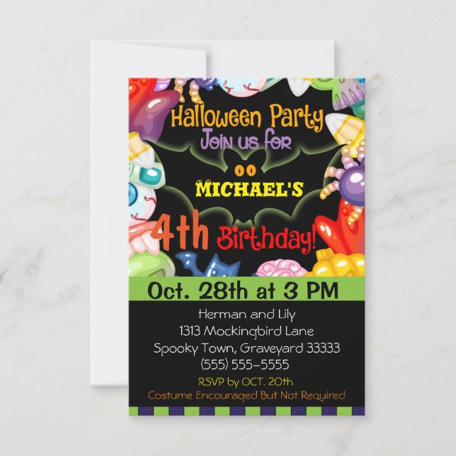 Halloween Birthday Party Invitation (Front)