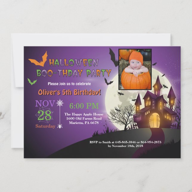 Halloween Birthday Party Invitation (Front)